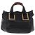 Chloé Bolsa Chloe Etel em couro 2way Preta Tom Dourado Auth BA15539A Preto - vista 2