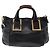 Chloé Bolsa Chloe Etel em couro 2way Preta Tom Dourado Auth BA15539A Preto - vista 3