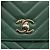 Borsa a tracolla con catena CHANEL V Stitch in pelle d'agnello verde e oro CC Auth 206308SAM D'oro - vista 14
