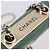 Borsa a tracolla con catena CHANEL V Stitch in pelle d'agnello verde e oro CC Auth 206308SAM D'oro - vista 15