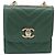 Borsa a tracolla con catena CHANEL V Stitch in pelle d'agnello verde e oro CC Auth 206308SAM D'oro - vista 2