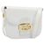 Céline CELINE Schultertasche aus Leder Weiß Gold Auth ep15998 Golden