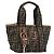Borsa a mano FENDI Zucca Canvas Nero Oro 7VA165 Auth gh2374