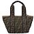 Borsa a mano FENDI Zucca Canvas Nero Oro 7VA165 Auth gh2374 - vista 3