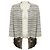 Carolina Herrera graue Strickjacke aus Wolle mit Fuchsfellsaum