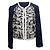 Oscar de la Renta Bestickte Jacke Navy & White Größe US S Marineblau