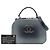 Borsa vanity satchel Chanel Small CC Quilted Metallic Caviar Coco Curve Grigio - vista 7