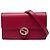 Borsa a tracolla con catena Gucci Interlocking G in pelle di vitello Dollar rossa Rosso