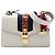 Borsa Satchel Gucci Sylvie Small in pelle di vitello bianca con Web Bianco
