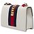 Borsa Satchel Gucci Sylvie Small in pelle di vitello bianca con Web Bianco - vista 2