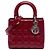 Autre Marque Borsa Lady Dior Medium in pelle vernice Cannage rossa Rosso