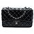 Borsa a tracolla Chanel Jumbo Classic Single Flap in vernice nera Nero