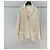 Chanel Tweed Blazer Beige mit Double-C Pailletten Mehrfarben