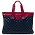 Blue Chanel Large Bicolor gesteppte Nylon- und Lammleder Coco Cocoon Flat Tote Blau