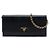 Borsa a tracolla Prada Saffiano Lux Wallet On Chain Nera Nero
