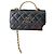 Borsa Chanel Wallet on Chain in pelle nera con manico in cristalli Multicolore