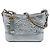 Bolsa Tiracolo Gabrielle Hobo Small em couro de bezerro metalizado prateado com costura CC Chanel Prata