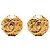 Gold Chanel CC vergoldete runde Clip-On Ohrringe Golden