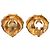 Gold Chanel CC vergoldete runde Clip-On Ohrringe Golden - Ansicht 2
