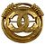 Goldene Chanel Gold Plated CC Spring runde Brosche