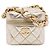 Goldene Chanel CC gesteppte Metallic-Lammleder Cube Zip Clutch mit Kette Vanity Bag