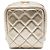 Goldene Chanel CC gesteppte Metallic-Lammleder Cube Zip Clutch mit Kette Vanity Bag - Ansicht 3