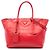 Double Borsa Satchel Prada in vitello Glace rossa con doppio manico e doppia tasca Rosso