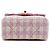 Bolsa Satchel com aba e alça de mão Chanel Crush em tweed acolchoado rosa - vista 3