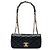 Borsa a tracolla Chanel Small CC Quilted in pelle di agnello e tweed nera con catena Nero