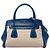 Bolsa Satchel Prada em Canapa com acabamentos em couro Saffiano azul