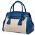 Bolsa Satchel Prada em Canapa com acabamentos em couro Saffiano azul - vista 2