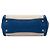 Bolsa Satchel Prada em Canapa com acabamentos em couro Saffiano azul - vista 3