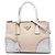 Borsa Galleria Double Zip Small in tela e pelle City Calf bianca Prada Bianco