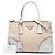 Borsa Galleria Double Zip Small in tela e pelle City Calf bianca Prada Bianco - vista 7
