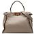 Borsa Satchel Peekaboo Iconic Medium in pelle marrone Fendi