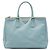 Borsa Tote Prada Large Saffiano Lux Galleria Double Zip Satchel Blu