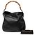 Bolsa Satchel Gucci em couro de bezerro preta com Bamboo e Web Preto - vista 7