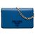 Borsa a tracolla Prada Saffiano Lux Monochrome Wallet on Chain Blu