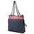 Tote Chanel CC em denim acolchoado cinza com cordão de grosgrain - vista 2