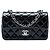 Bolsa Tiracolo Chanel Mini Rectangular Classic Single Flap em verniz preto