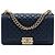 Borsa a tracolla Chanel Boy Flap in pelle d'agnello matelassé blu, dimensione Old Medium