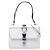 Borsa Satchel Elektra con borchie in pelle City Calf e Saffiano bianca Prada Bianco