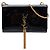 Autre Marque Borsa a tracolla Saint Laurent Kate Tassel Medium in vernice nera con monogramma classico Nero