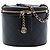 Bolsa Vanity Chanel Mini CC em pele de cordeiro acolchoada preta com corrente redonda Preto
