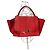 Céline Bolsa Celine Trapèze em Píton e Camurça Vermelha Vermelho