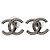 Orecchini a bottone Chanel Coco Mark in metallo argentato Argento
