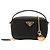 Saffiano Borsa a tracolla Prada con placca logo Triangle e mini pochette Nero