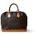 Borsa a mano Louis Vuitton Alma Marrone Pelle Oro D'oro