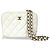 Chanel Square CC Chain Camera Quilted Caviar Mini Weiß