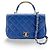Chanel Carry Chic Flap Quilted Lambskin Small Blau